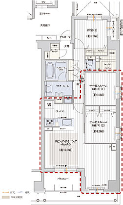 プレサンス ロジェ 京都御所西 桜雅邸 間取り M【メニュープラン1】