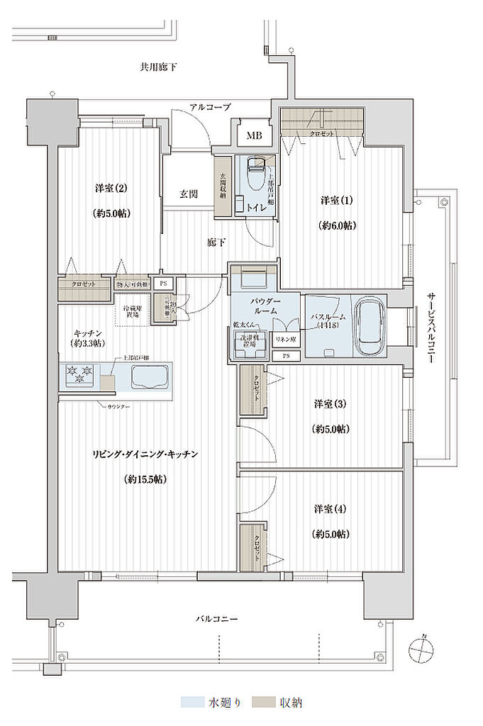 ソルプレサンス 嘉手納マスタースイート 間取り G