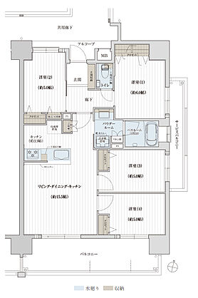 ソルプレサンス 嘉手納マスタースイート 間取り G
