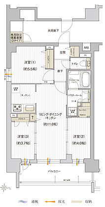 プレサンス レイズ 鶴舞公園 間取り D