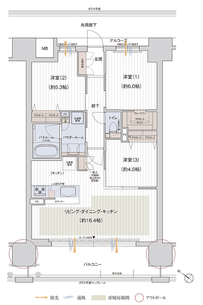 プレサンス ロジェ 京橋 GREEN YARD 間取り 【D棟】D