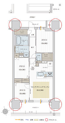 プレサンス ロジェ 姫路キャスティア 間取り C