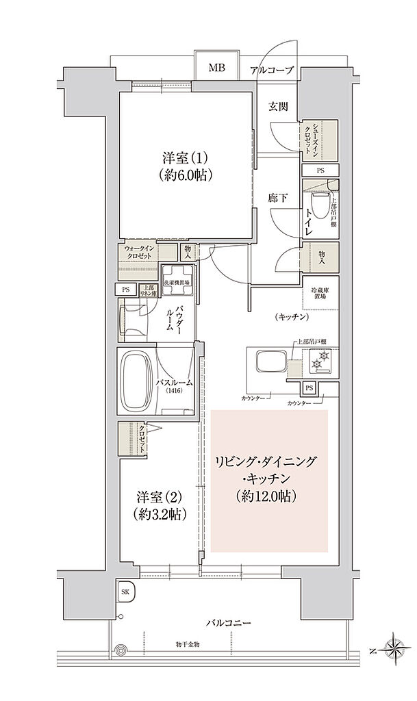 プレサンス ロジェ 尼崎猪名寺ステーションステージ 間取り B