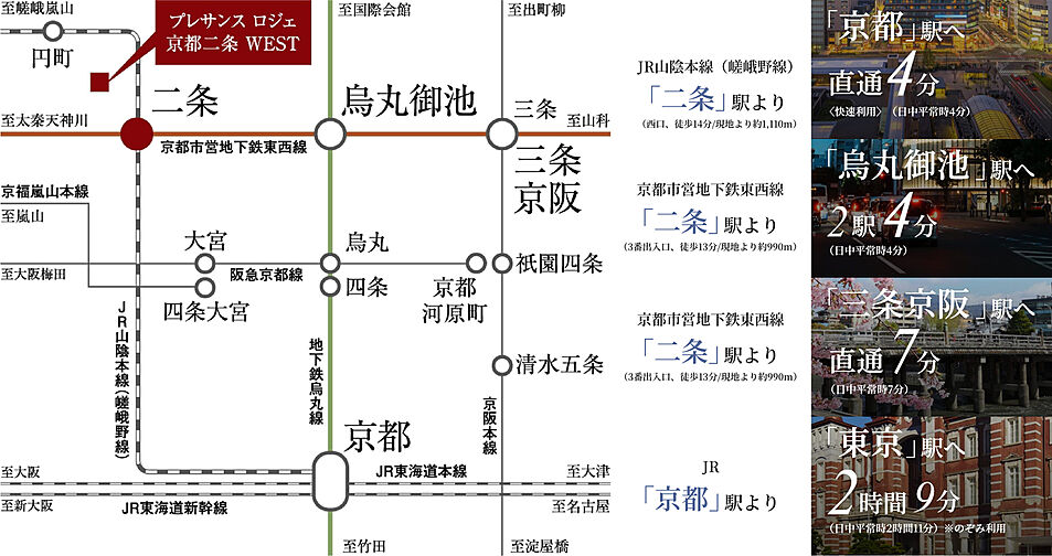 プレサンス ロジェ 京都二条 WEST アクセス図
