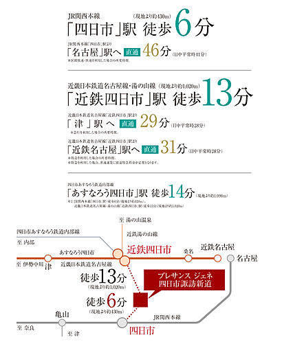 プレサンス ジェネ 四日市諏訪新道 アクセス図