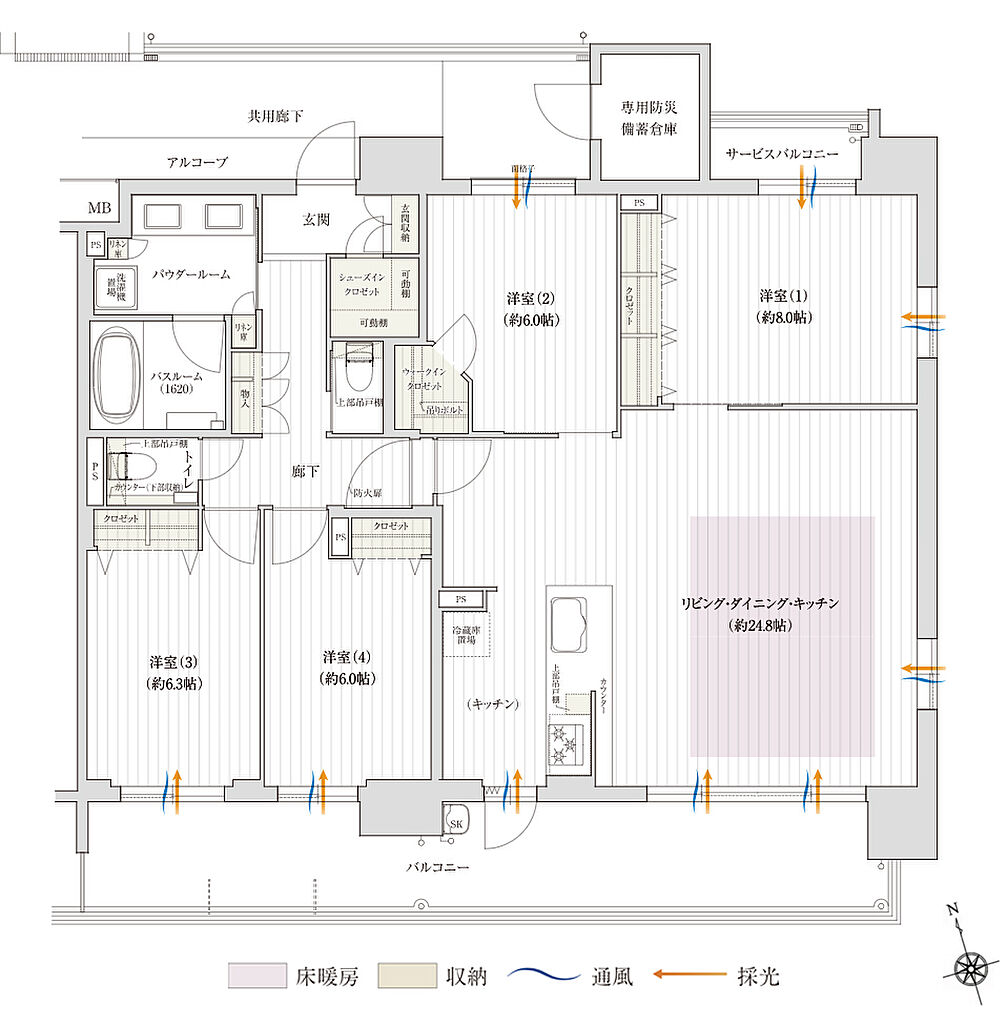 ソルプレサンス 阿倍野美章園 間取り F