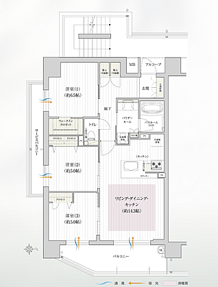 ソルプレサンス 南塚口フォレストフロント 間取り A