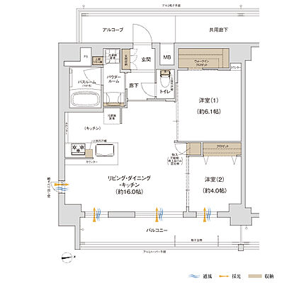 プレサンス ロジェ 代官町シティフォート 間取り D
