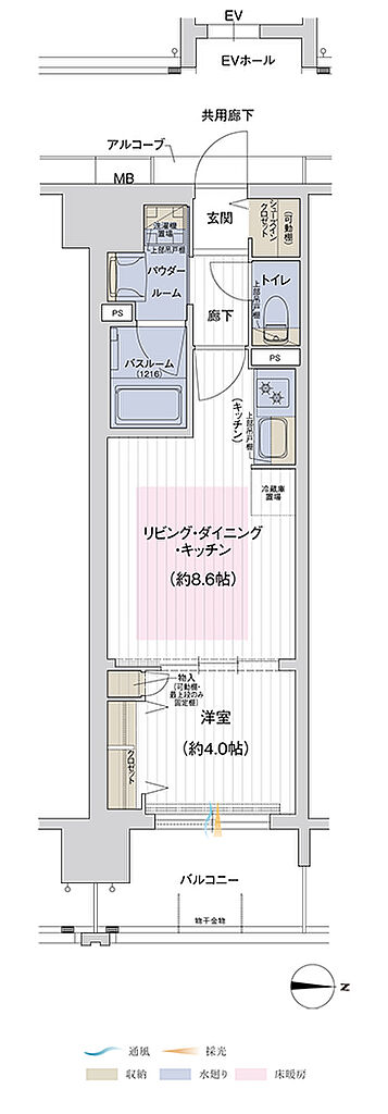 プレサンス ロジェ 喜連ミッドテラス 間取り D