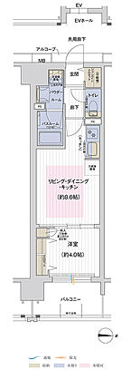 プレサンス ロジェ 喜連ミッドテラス 間取り D