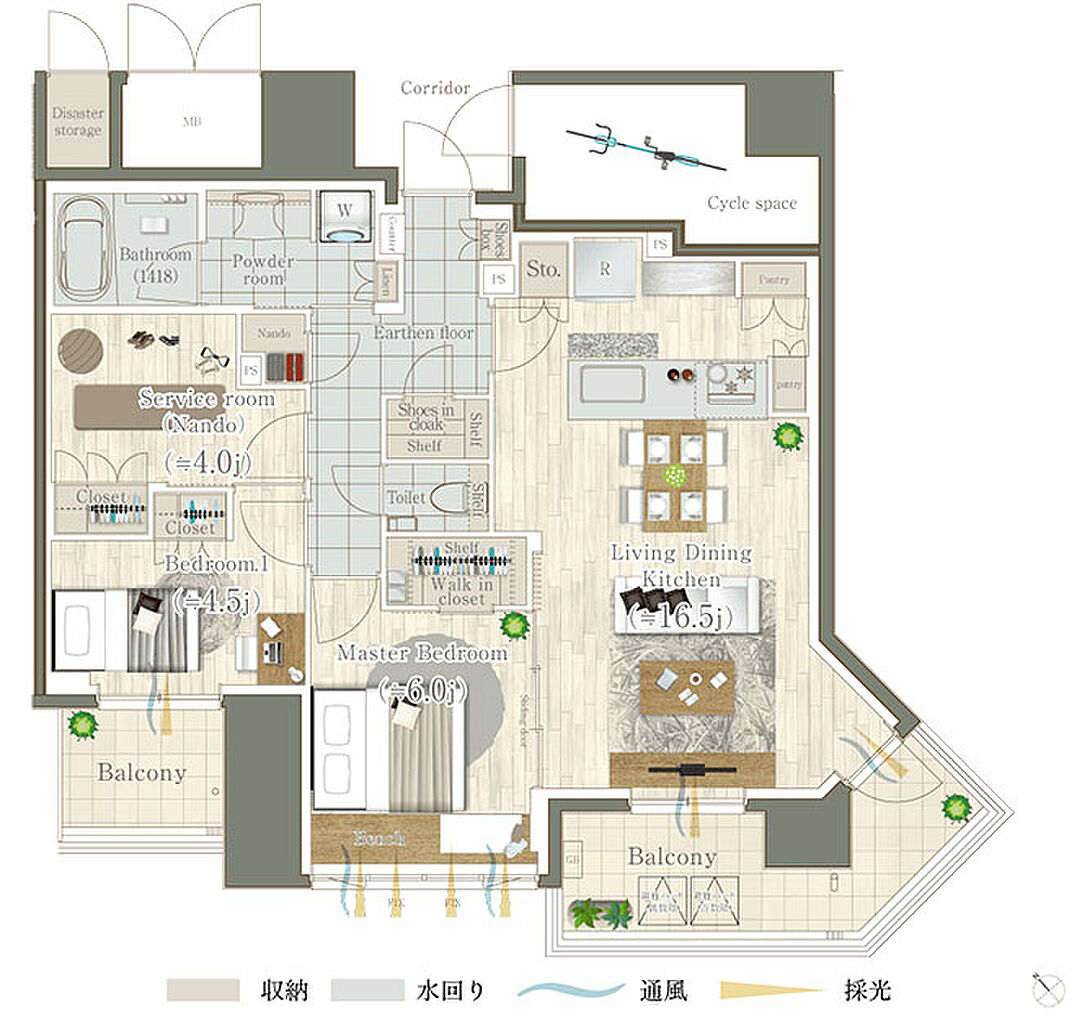 レ・ジェイド目黒 間取り H