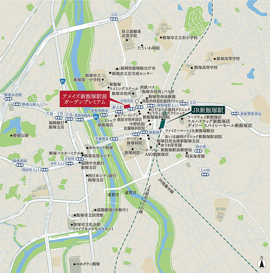 アメイズ新飯塚駅前ガーデンプレミアム：案内図