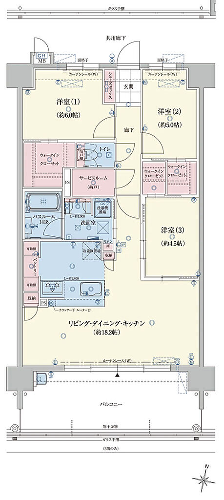 アメイズ新飯塚駅前ガーデンプレミアム 間取り B