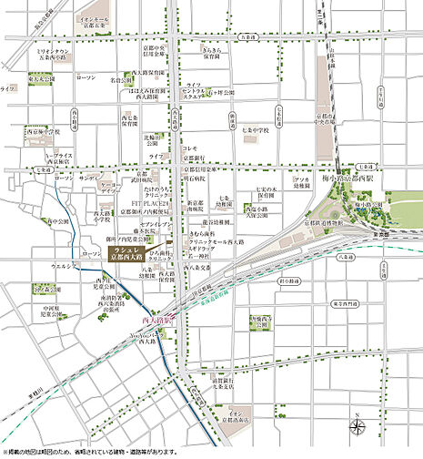 ラシュレ京都西大路 現地案内図