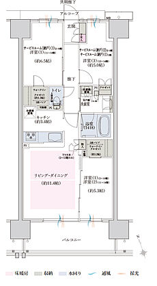 ウエリス姫路 間取り F