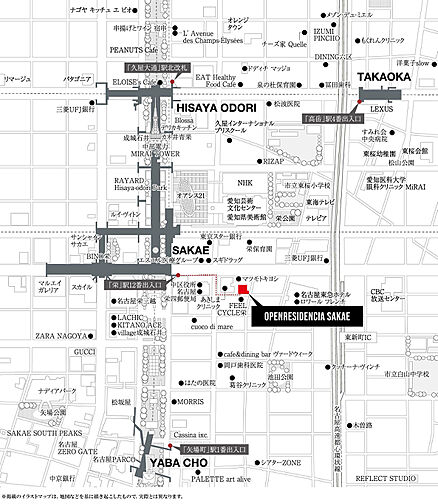 オープンレジデンシア栄 現地案内図