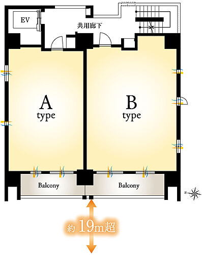 イノバス新瑞橋クロス 間取り概念図