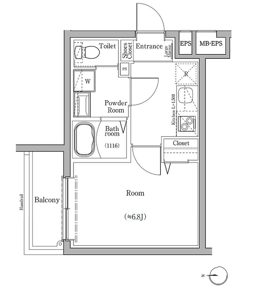 スカイコートソレア新丸子 間取り B1g