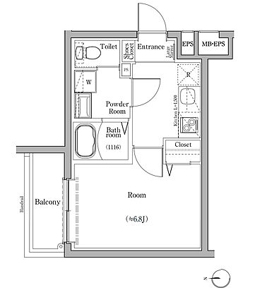 スカイコートソレア新丸子 間取り B1g