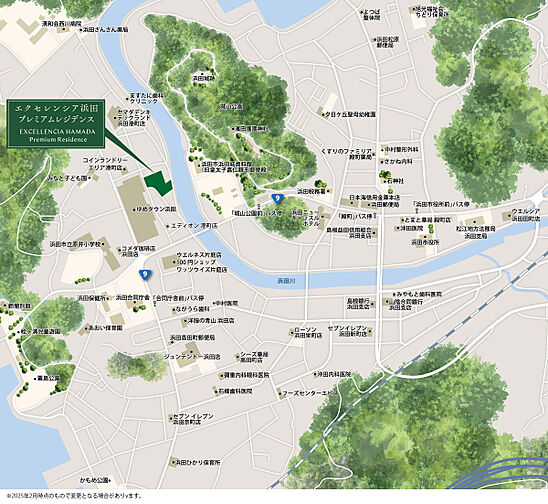 エクセレンシア浜田プレミアムレジデンス 現地案内図