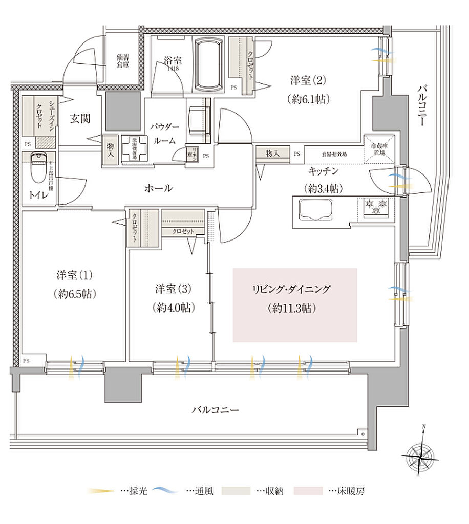 ファインシティ札幌苗穂 間取り E