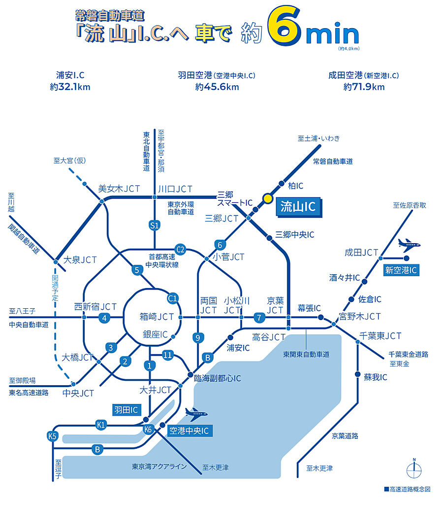 サンリヤン流山パークナード：交通図