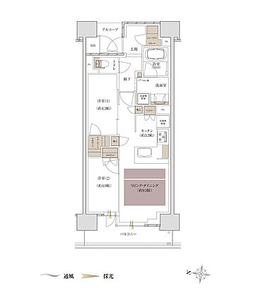 ファインレジデンス住道駅前／すごい駅前プロジェクト 間取り D