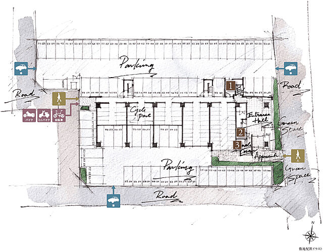 ブランシエラ福山 敷地配置イラスト