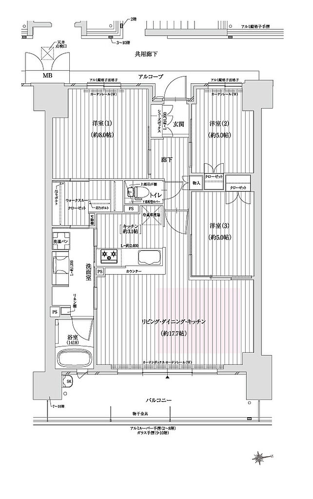グランドパレス堺上野芝 ザ・グランドガーデン 間取り K