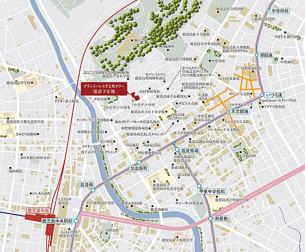 グランドパレス平之町タワー 現地案内図