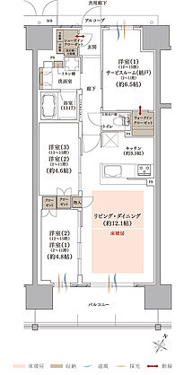 プラネスーペリア グラン大津瀬田 間取り K