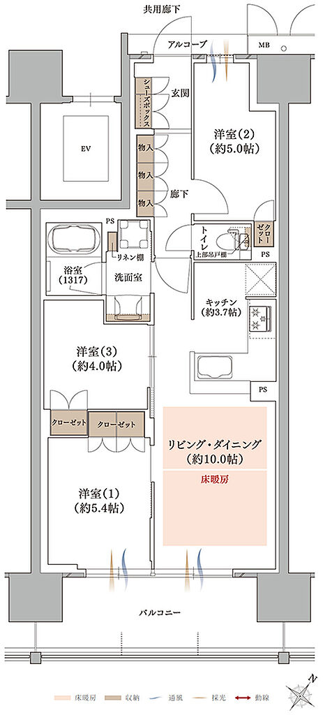 プラネスーペリア グラン大津瀬田 間取り E2
