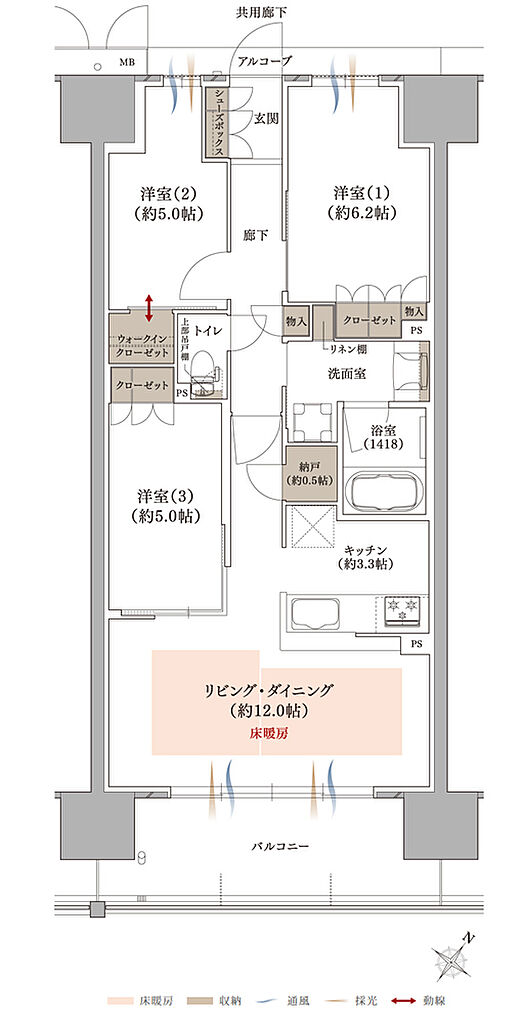 プラネスーペリア グラン大津瀬田 間取り F1