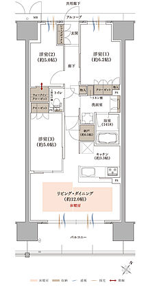 プラネスーペリア グラン大津瀬田 間取り F1