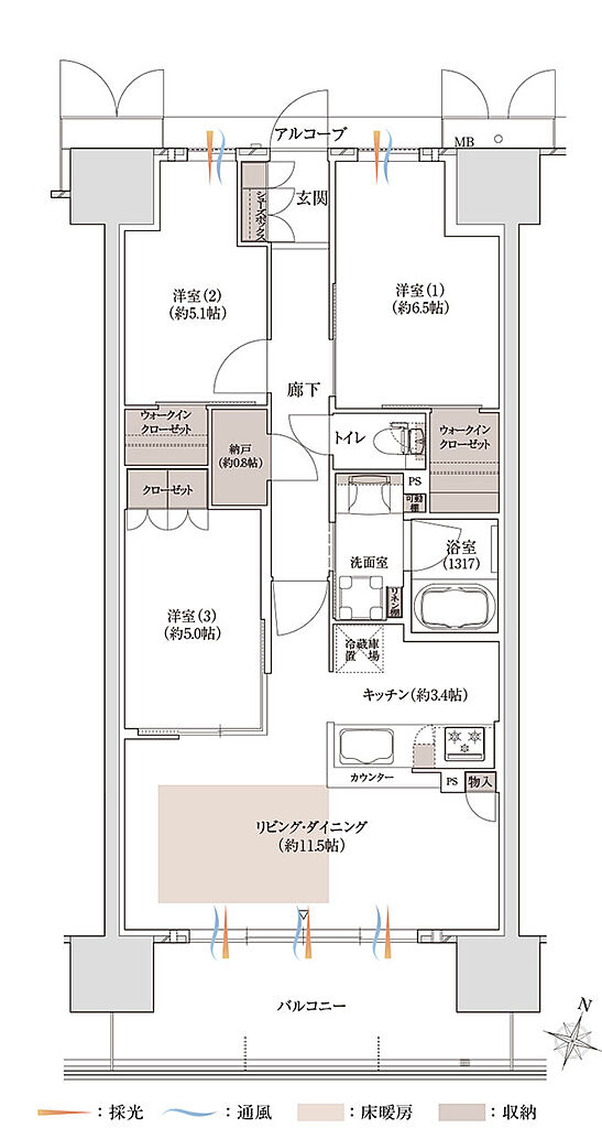 プラネスーペリア泉北原山公園 間取り 【先着順】B1