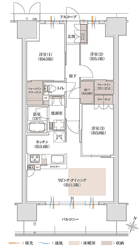 プラネスーペリア泉北原山公園 間取り 【先着順】B2