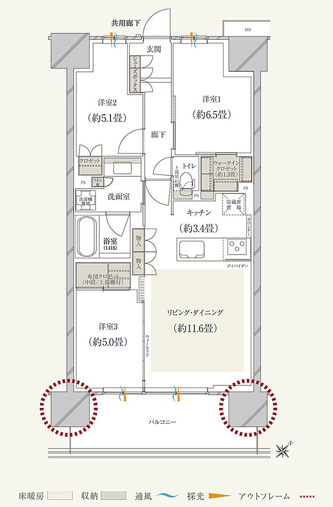 ソライエ若葉レジデンスプレミア 間取り J1