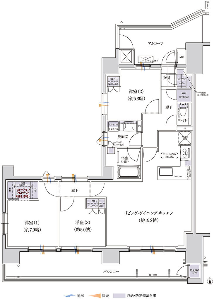 グランクレア名古屋庄内通 間取り K