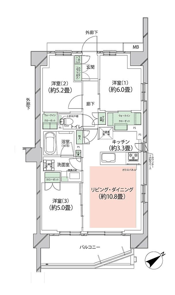 オーベルグランディオ川崎久地ヒルズ 間取り B-i