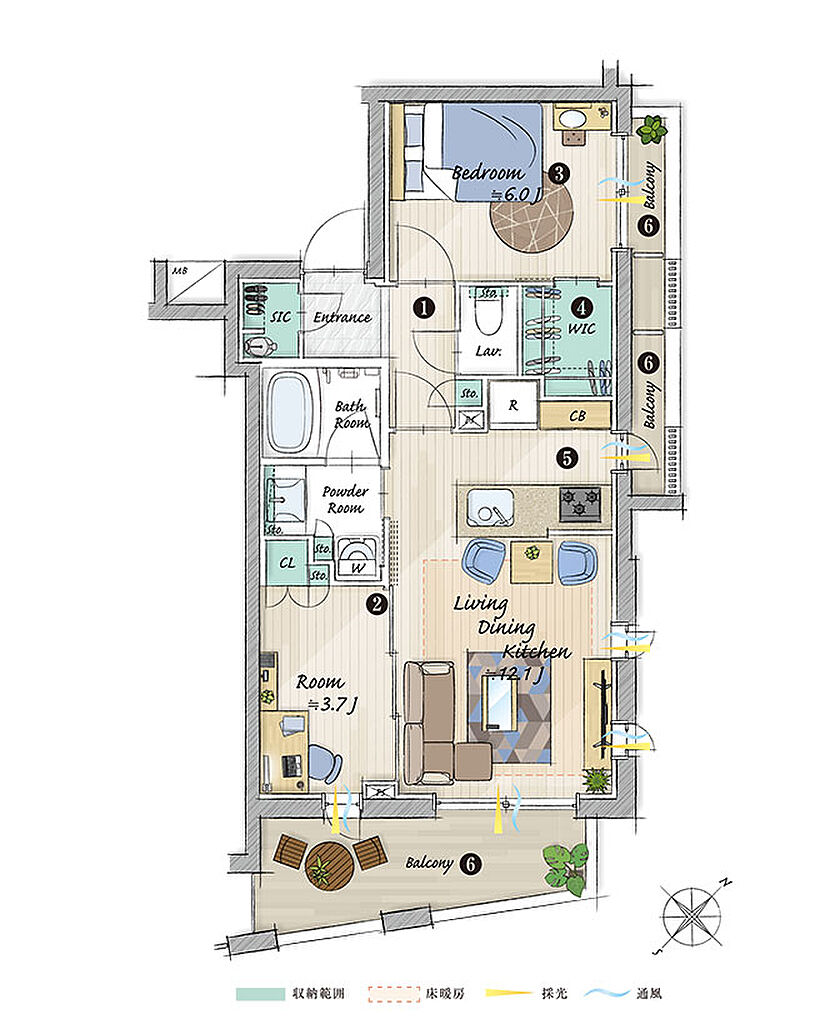 グローベル十条 ザ・レジデンス 間取り I