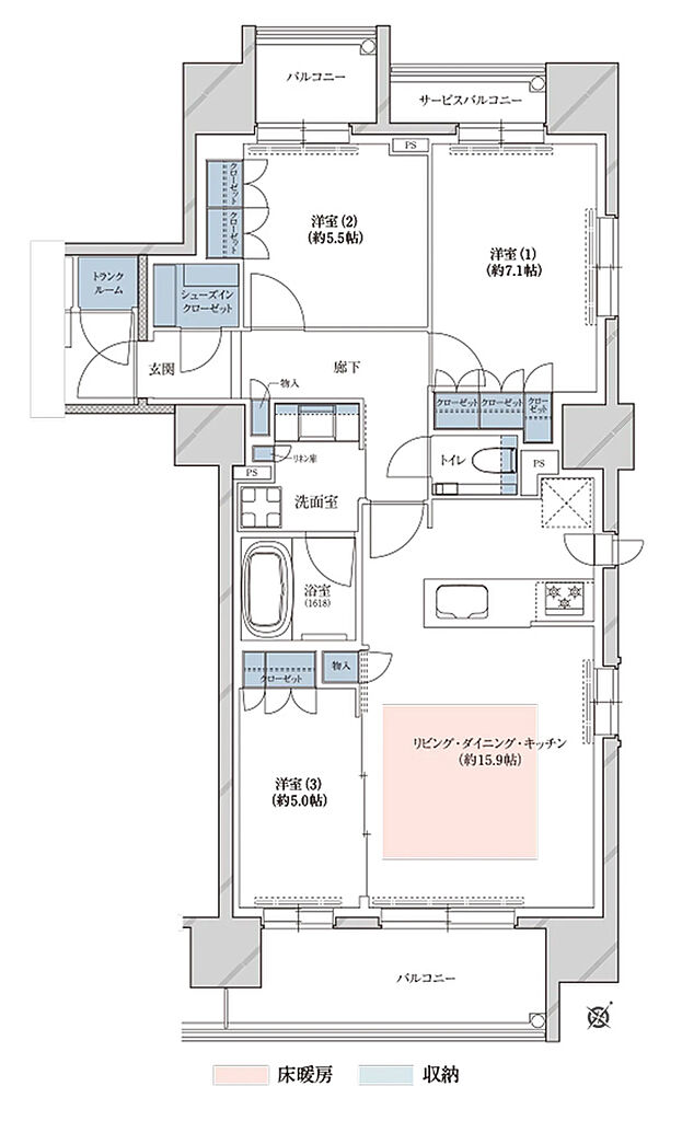 レ・ジェイド札幌手稲 間取り D