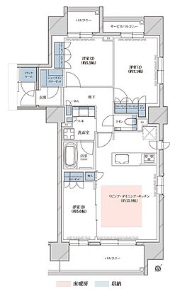レ・ジェイド札幌手稲 間取り D