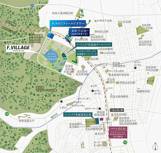 エスコンフィールドタワー 現地案内図