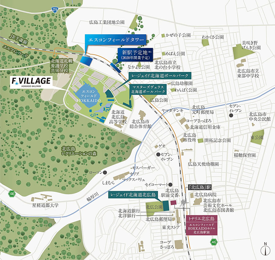 エスコンフィールドタワー：案内図