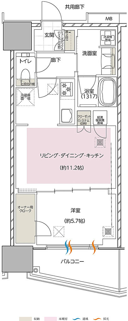 エスコンフィールドタワー 間取り K