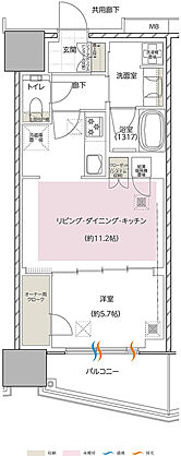 エスコンフィールドタワー 間取り K