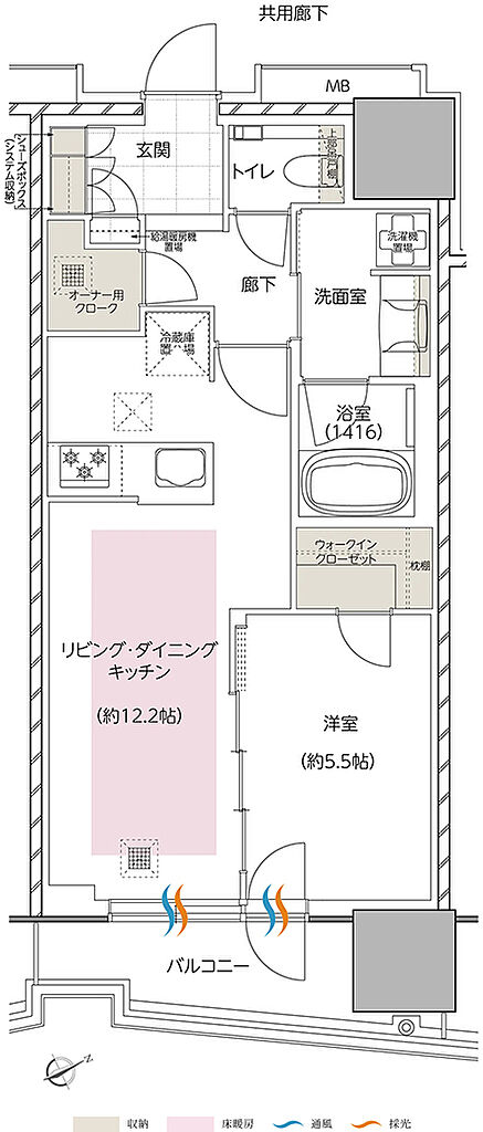 エスコンフィールドタワー 間取り N