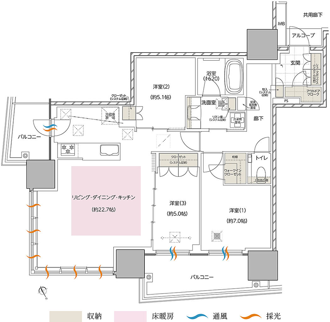 エスコンフィールドタワー 間取り C