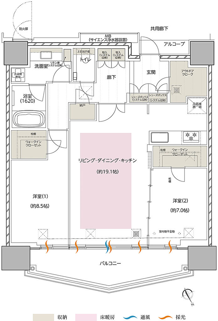 エスコンフィールドタワー 間取り PA