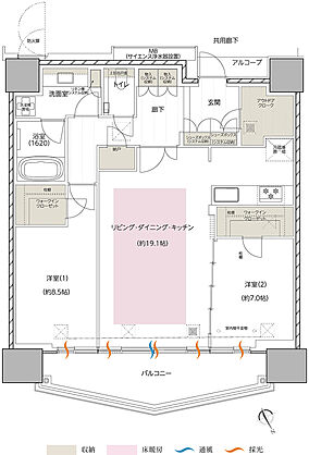 エスコンフィールドタワー 間取り PA